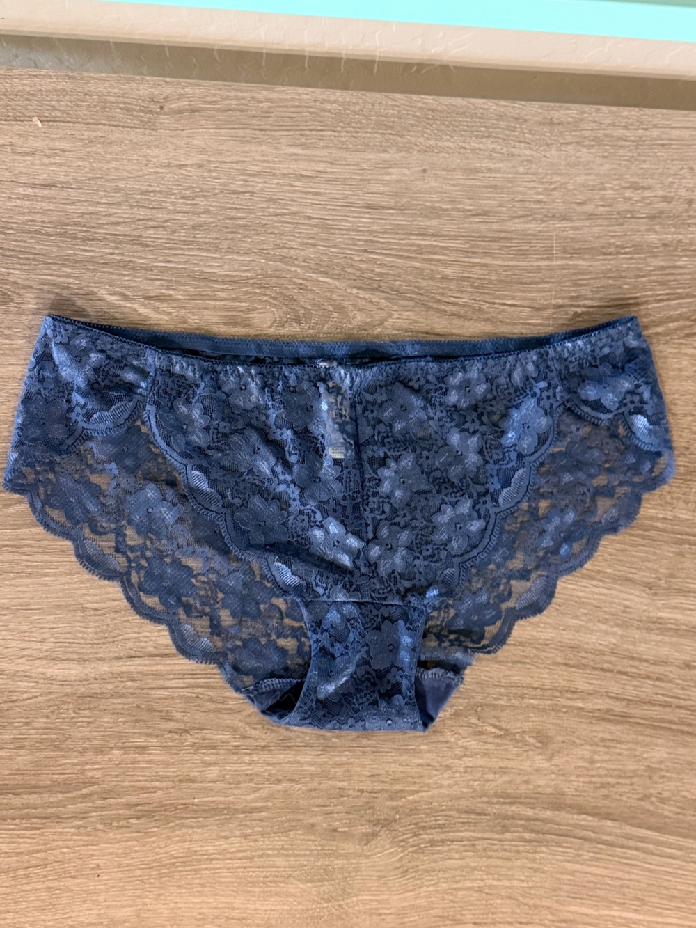 Laura Ashley Navy Blue Lace Hipster Panty